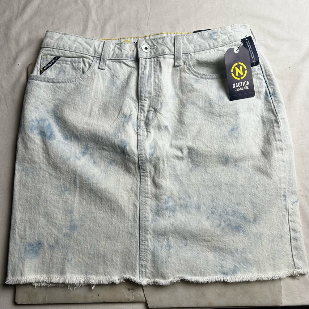 Nautica Women's Indigo Dye Denim Mini Skirt stretch